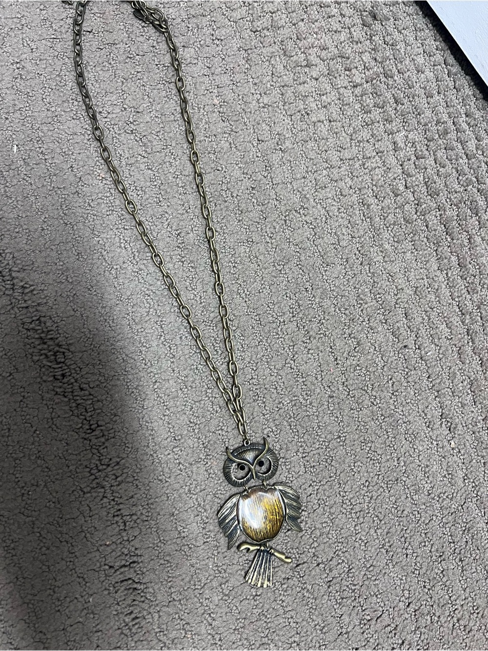 Anthropologie Gold-Tone Owl Pendant Necklace